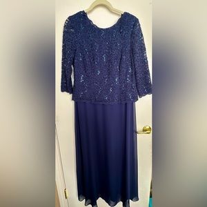 Alex Evenings Navy Gown